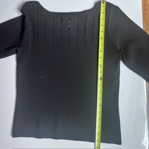 BLACK CUT OUT NECK  BLOUSE NO IRON - Picture 5 of 9